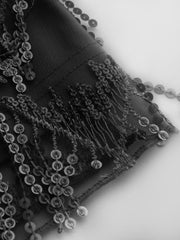 Black Sequin Geometric Tassel Mini Dress