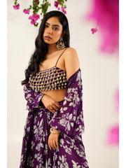 Raga Bela Sequined Silk Strap Blouse