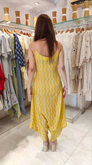 Natural Crepe Shell Yellow Dhoti Set