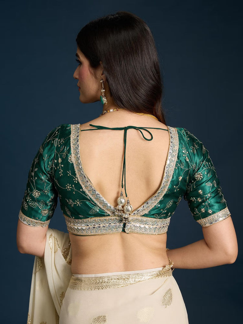Emerald Jaal Royale Embroidered Blouse