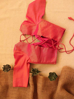 Gulaabi Pink Cotton Backless V-Neck Blouse