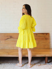 Yellow Flared Cotton Buttercup Dress