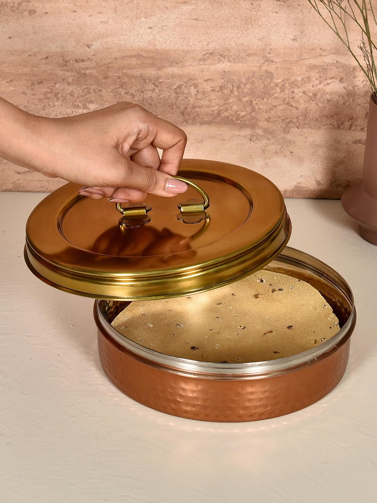 Stainless Steel Elan Roti Papad Storage Box