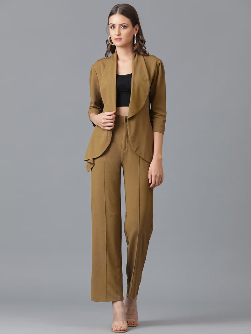 Caramel Brown Viscose Co-Ord Set