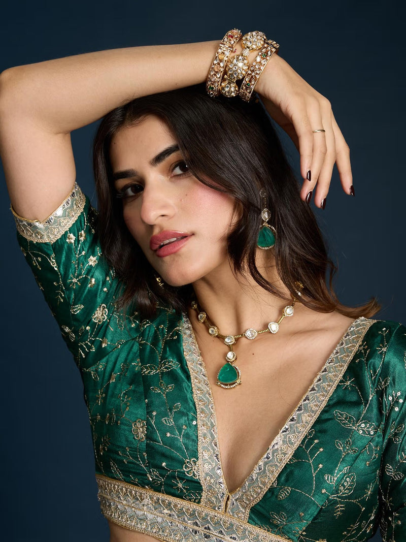 Emerald Jaal Royale Embroidered Blouse