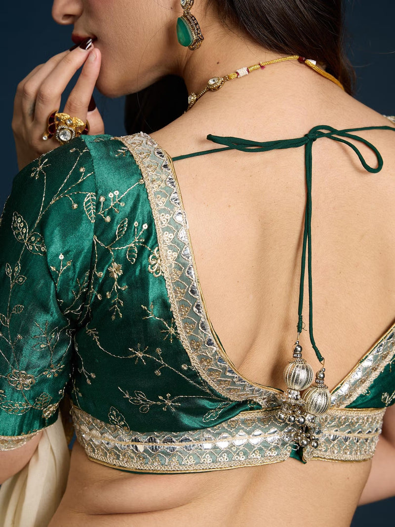 Emerald Jaal Royale Embroidered Blouse