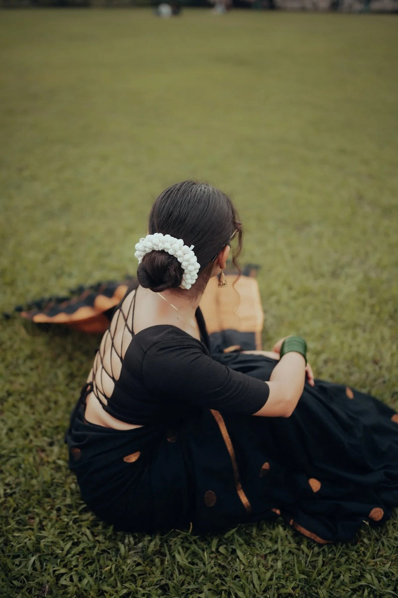 Black Blouse Padded Backless