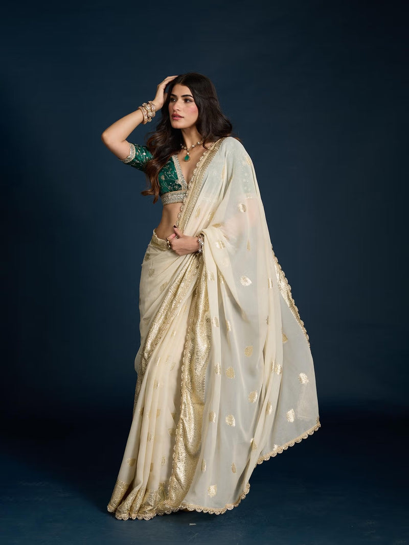 Emerald Jaal Royale Embroidered Blouse