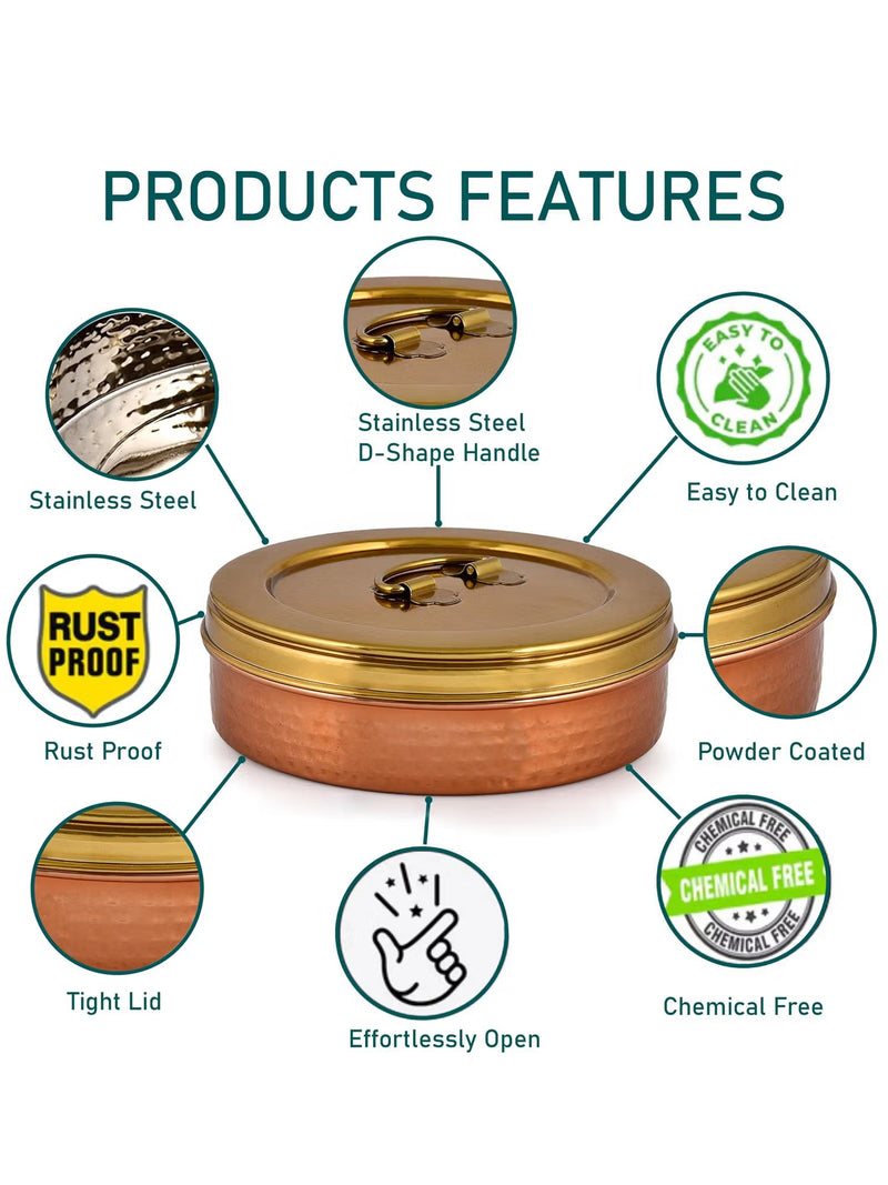 Stainless Steel Elan Roti Papad Storage Box