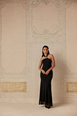 Jet Black Elegant Tulle Dress