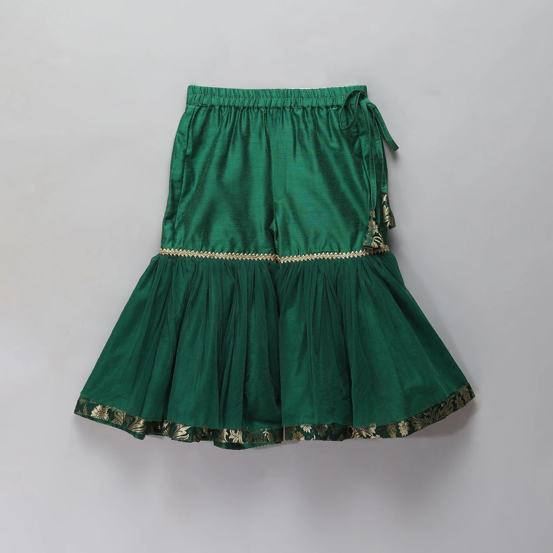Green Brocade Cotton Silk Sharara Set