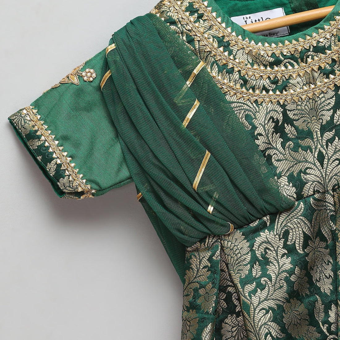 Green Brocade Cotton Silk Sharara Set
