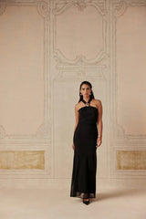 Jet Black Elegant Tulle Dress