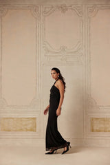 Jet Black Elegant Tulle Dress