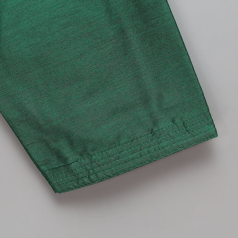 Green Cotton Silk Kurta Pyjama Brocade Jacket