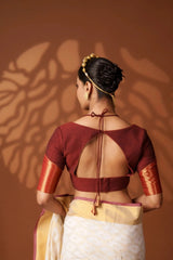Maroon Zari Cotton Blouse