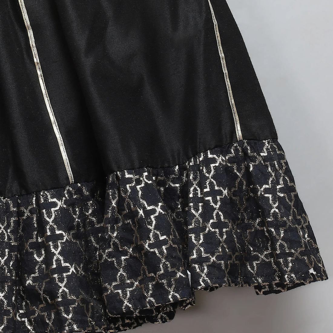 Black Organza Chanderi Off Shoulder Lehenga