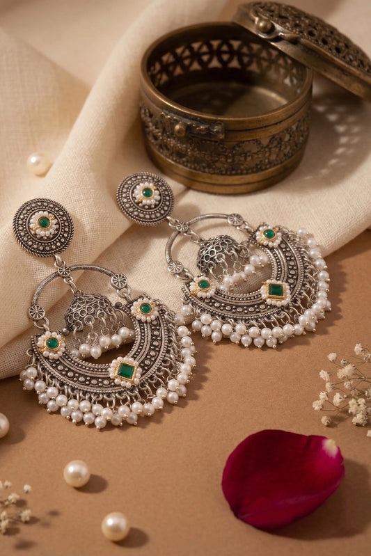 Anahita Heritage Pearl Chandbali Earrings