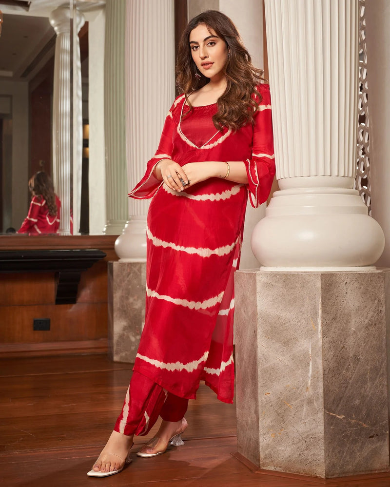 Rang Leheriya Silk Kurta Set
