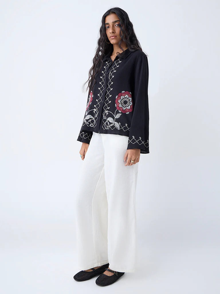 Black Floral Bombay Paisley Shirt