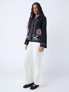 Black Floral Bombay Paisley Shirt