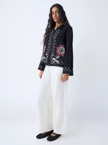 Black Floral Bombay Paisley Shirt
