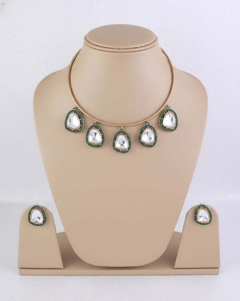 Green Reyom Hasli Necklace Jewelry Set