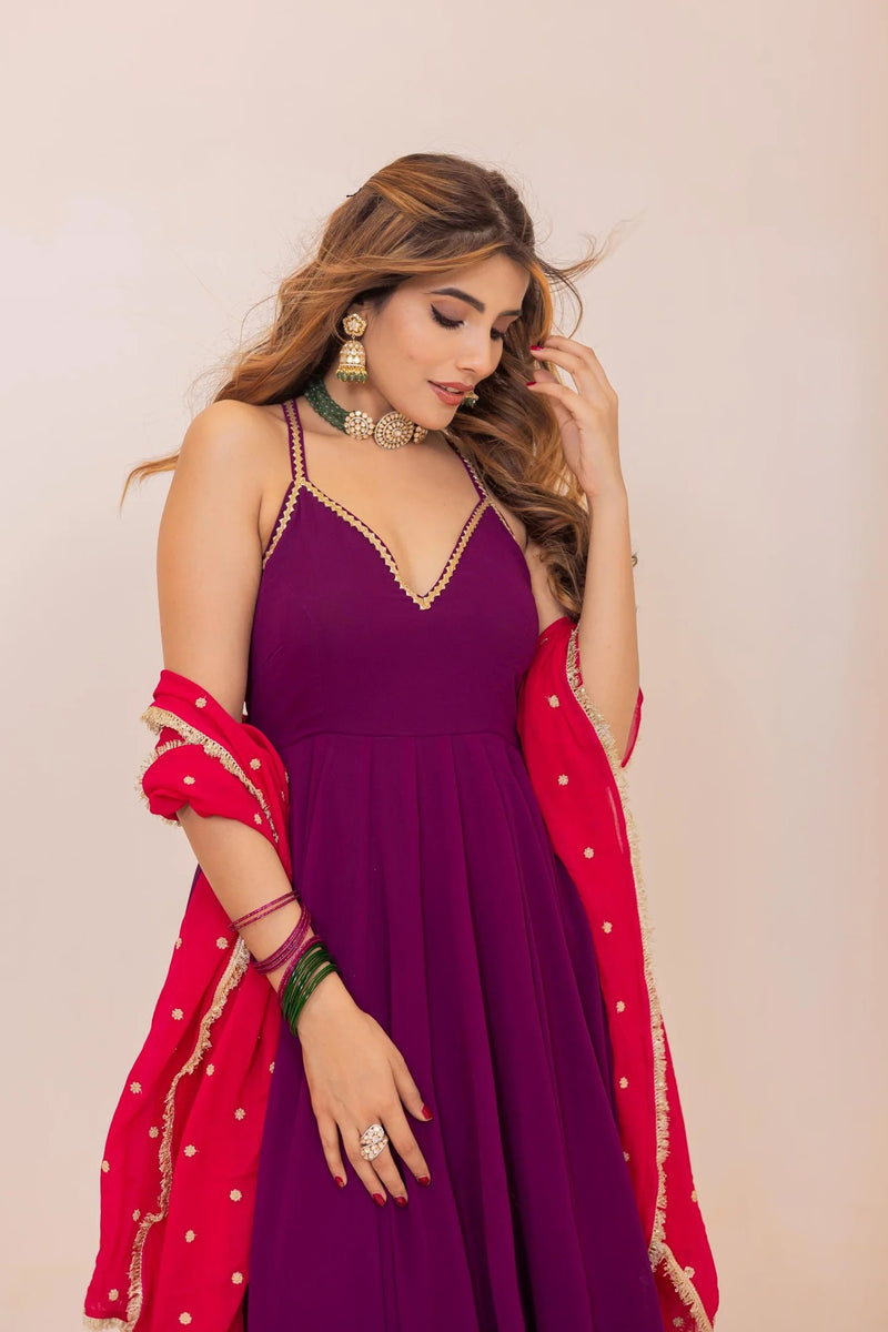 Georgette Ragini Elegant Anarkali Suit Set