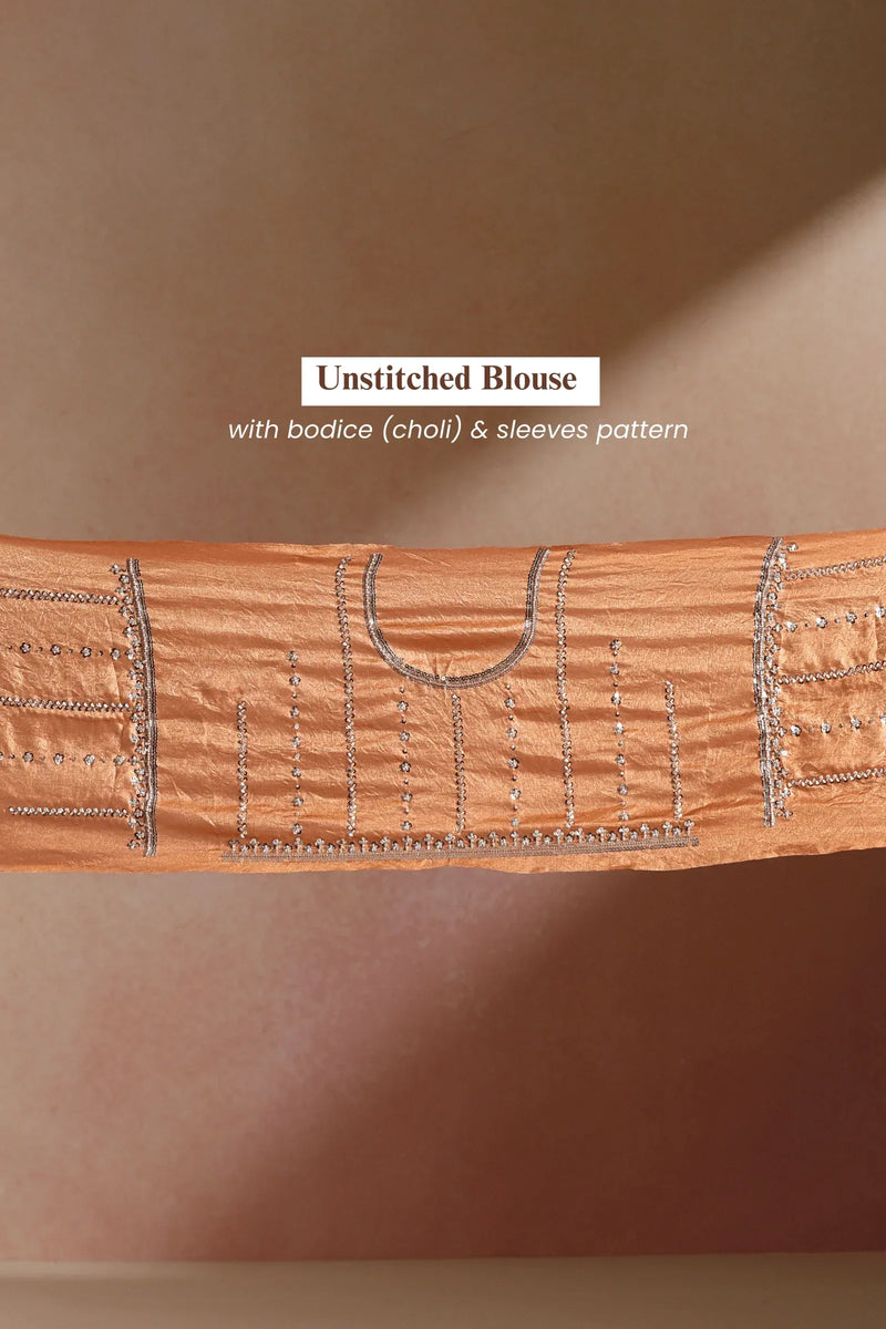 Saffron Organza Embellished Ready To Wear Saree