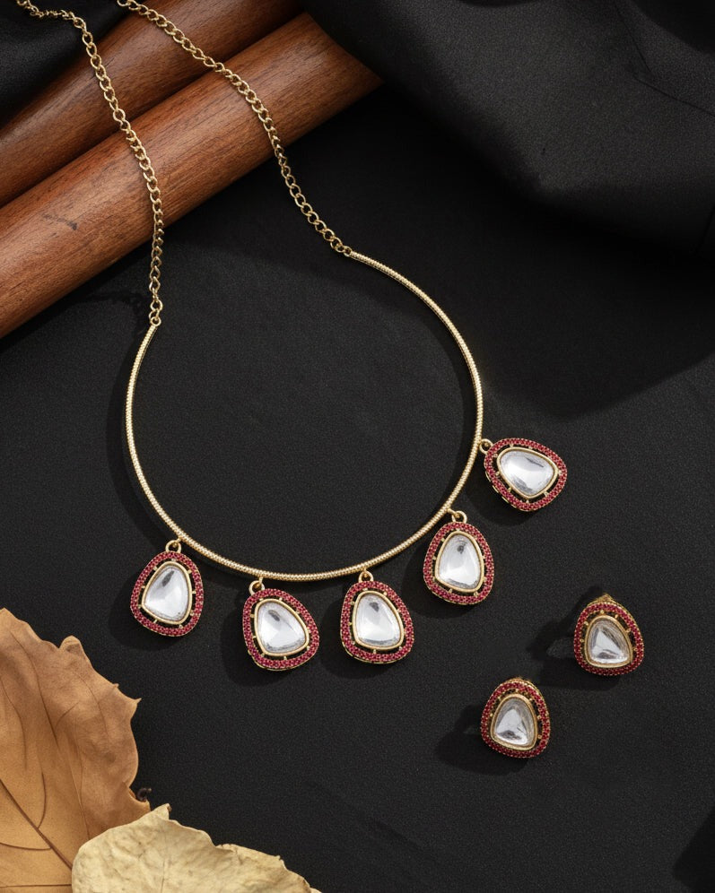 Ruby Reyom Hasli Necklace Jewelry Set