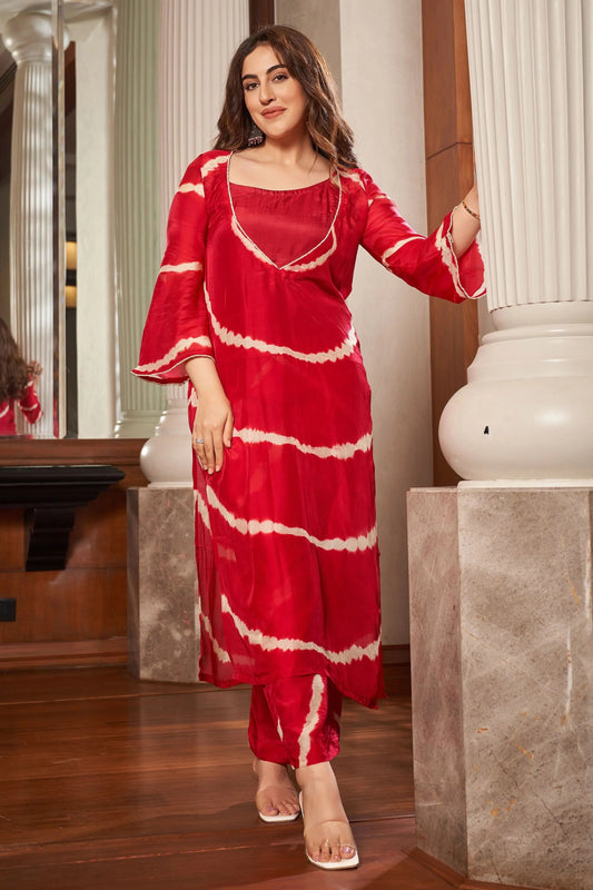 Rang Leheriya Silk Kurta Set