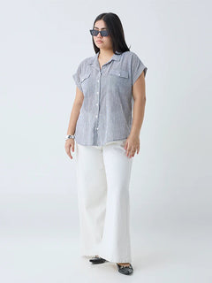 Black Striped Gia Cotton Shirt