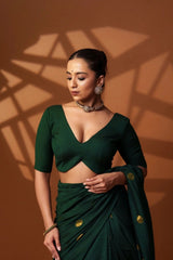 Green Shadow Cotton Padded Blouse