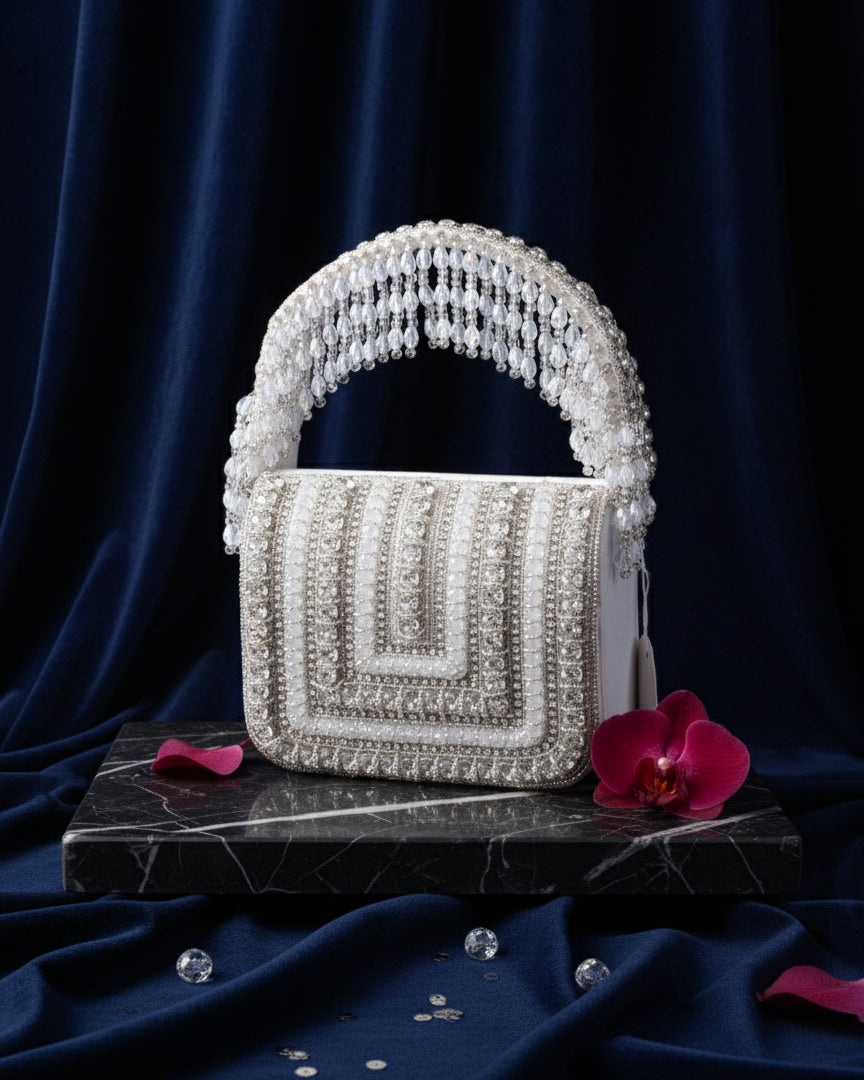 Rhinestone Flap Evening Clutch