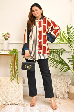 Caramel Bloom Muslin Silk Shirt
