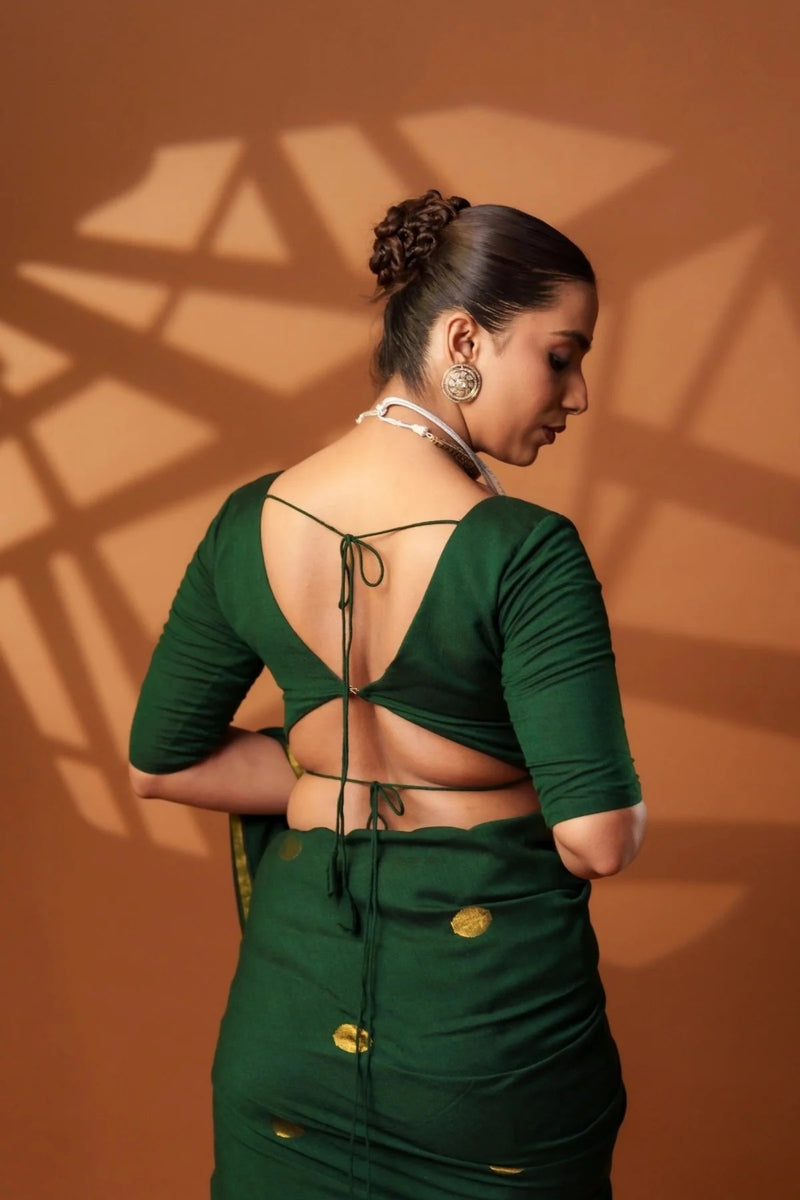 Green Shadow Cotton Padded Blouse