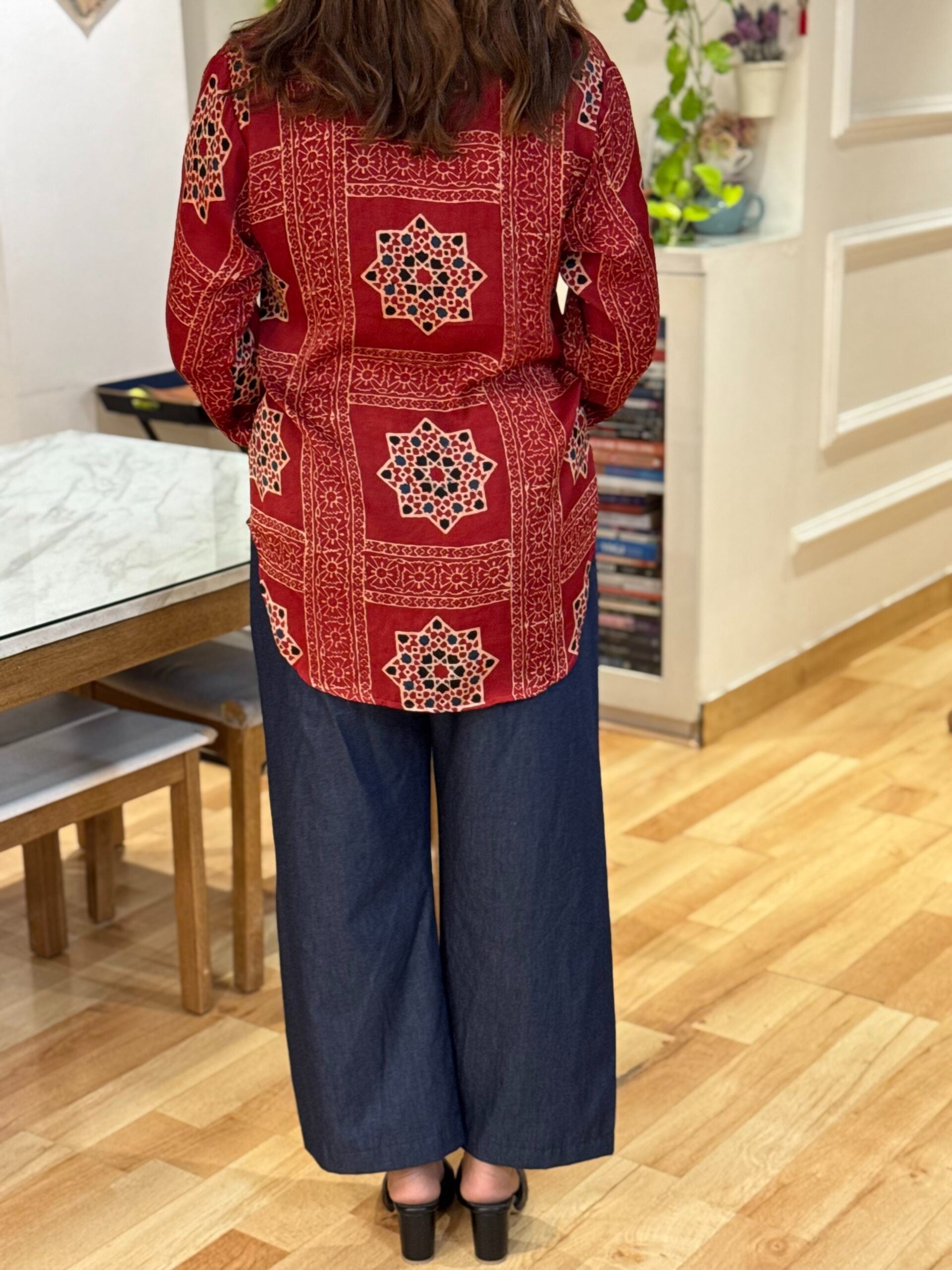 Modal Satin Ajrakh Maldhari Heritage Shirt