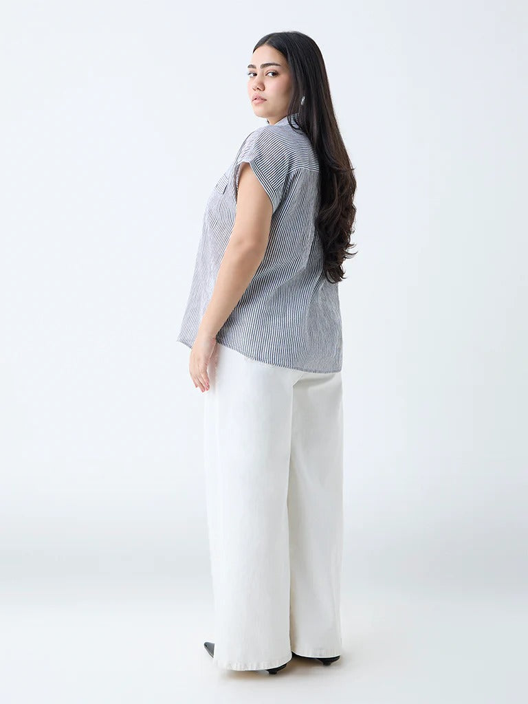 Black Striped Gia Cotton Shirt