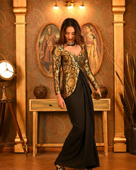 Royal Brocade Peplum Skirt Set