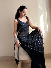 Black Twilight Gulnaz Embroidered Kurta