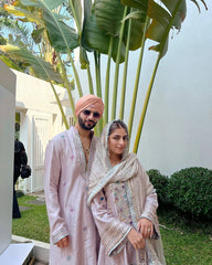 Crepe Organza Silk Embroidered Kurta Set