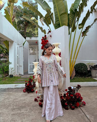 Crepe Organza Silk Embroidered Kurta Set