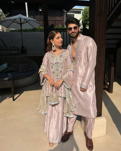 Crepe Organza Silk Embroidered Kurta Set