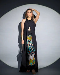 French Crepe Multicolor Tribal Print Co-Ord