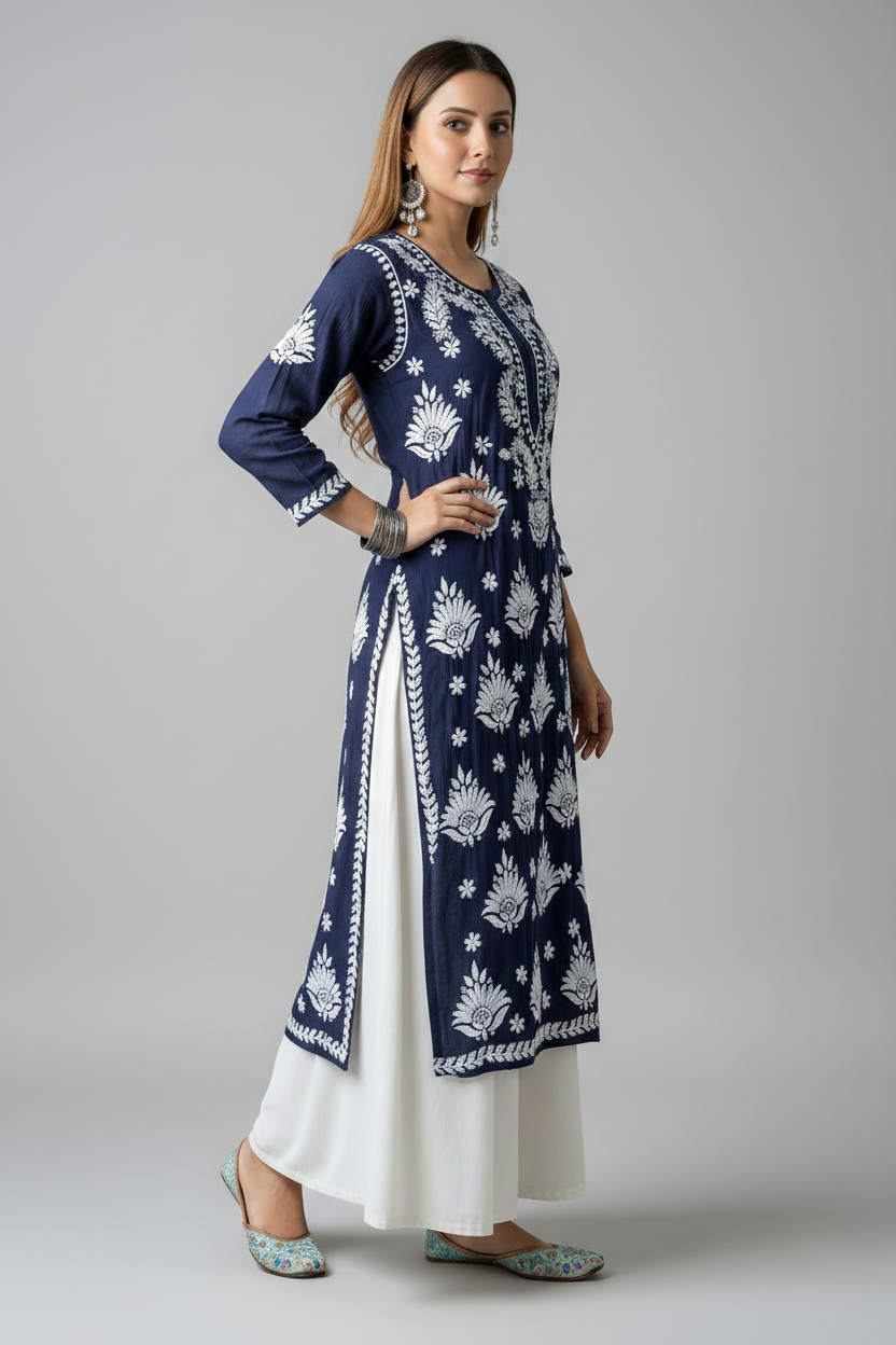 Lilac Noor Chikankari Kurti