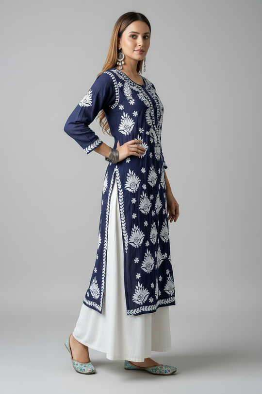 Lilac Noor Chikankari Kurti