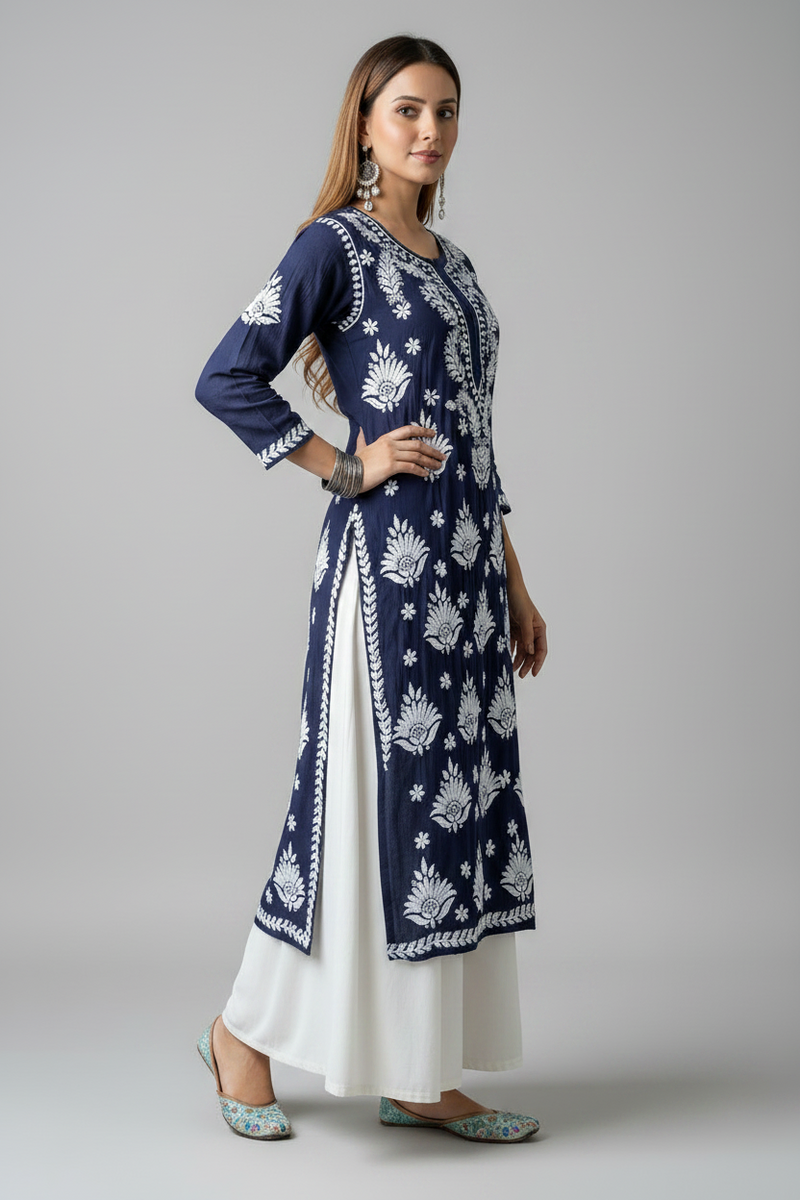 Lilac Noor Chikankari Kurti