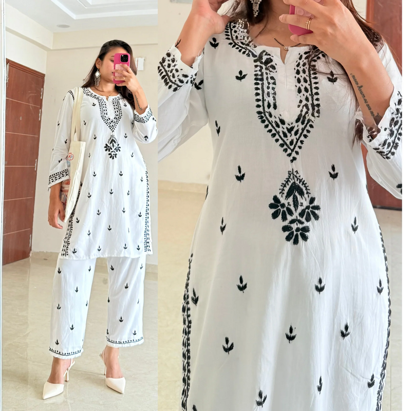 Ivory Noor Chikankari Co-ord Set