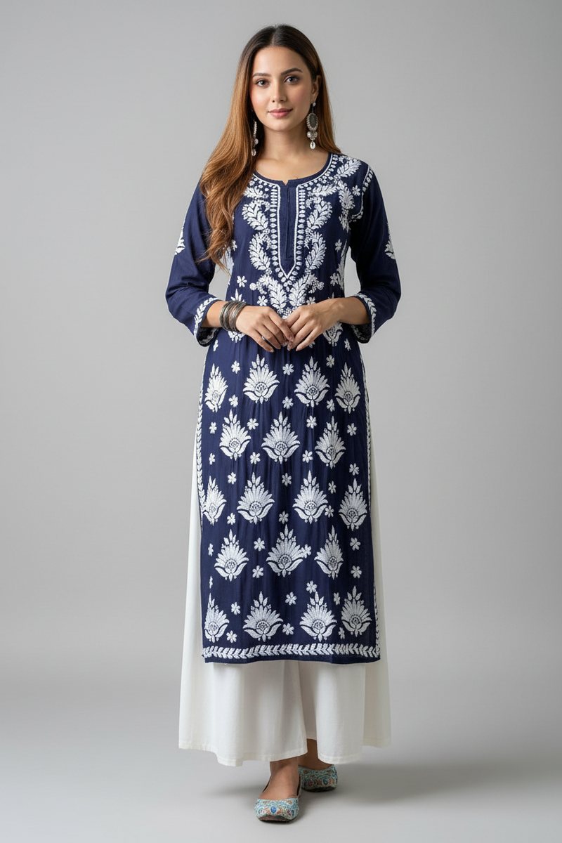 Lilac Noor Chikankari Kurti