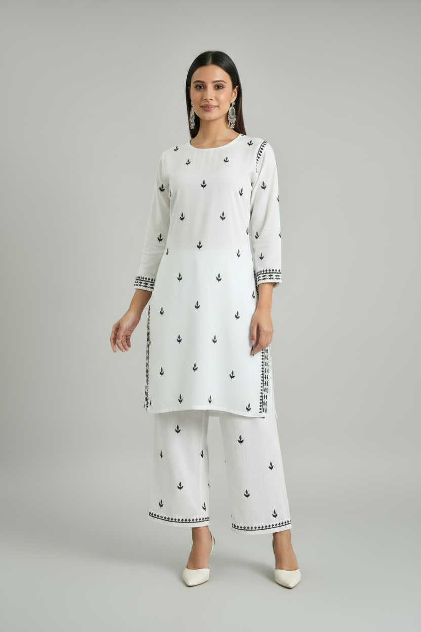 Ivory Noor Chikankari Co-ord Set
